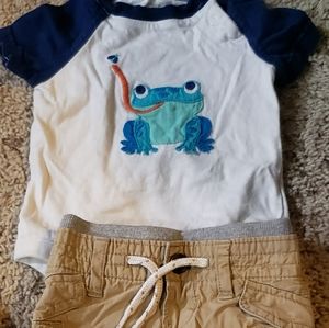 cute frog onsies with cargo shorts